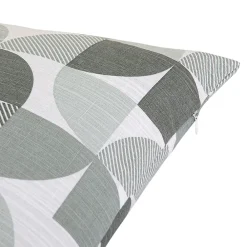 GoodHome Housse de coussin 100% coton Peca imprimé géométrique gris l.60 x H.40cm* Housse De Coussin|Housse De Coussin