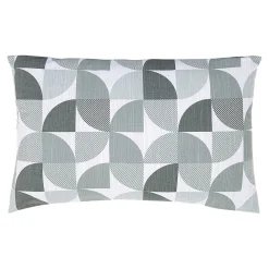 GoodHome Housse de coussin 100% coton Peca imprimé géométrique gris l.60 x H.40cm* Housse De Coussin|Housse De Coussin