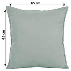 GoodHome Housse de coussin 100% coton vert celadon l.45 x H.45cm Hiva* Housse De Coussin|Housse De Coussin