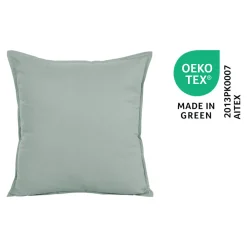 GoodHome Housse de coussin 100% coton vert celadon l.45 x H.45cm Hiva* Housse De Coussin|Housse De Coussin