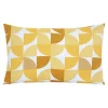 GoodHome Housse de coussin 100% coton Peca imprimé géométrique jaune l.60 x H.40cm* Housse De Coussin|Housse De Coussin