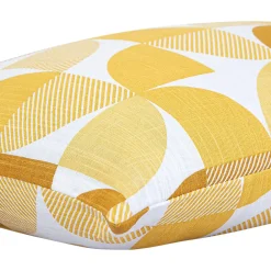GoodHome Housse de coussin 100% coton Peca imprimé géométrique jaune l.60 x H.40cm* Housse De Coussin|Housse De Coussin