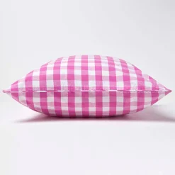 Discount Homescapes Housse de coussin à grands carreaux vichy rose, 45 x 45 cm -