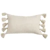 Online Deko & Co Housse de coussin à pompons en coton beige L.50 x l.30cm