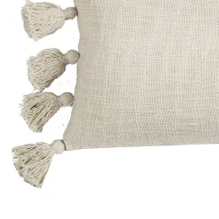 Online Deko & Co Housse de coussin à pompons en coton beige L.50 x l.30cm