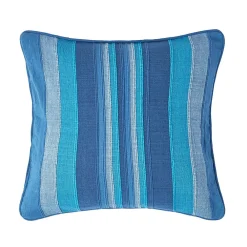 Homescapes Housse de coussin à rayures morocco bleu, 60 x 60 cm -* Housse De Coussin|Housse De Coussin