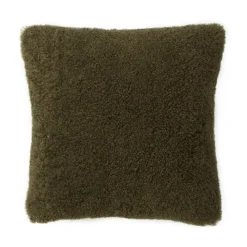 GoodHome Housse de coussin bouclette Arepa vert kaki l.50 x H.30cm* Housse De Coussin|Housse De Coussin
