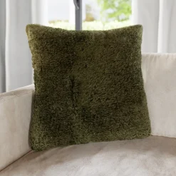 GoodHome Housse de coussin bouclette Arepa vert kaki l.50 x H.30cm* Housse De Coussin|Housse De Coussin