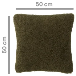 GoodHome Housse de coussin bouclette Arepa vert kaki l.50 x H.30cm* Housse De Coussin|Housse De Coussin
