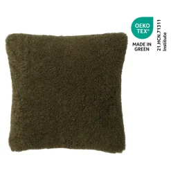 GoodHome Housse de coussin bouclette Arepa vert kaki l.50 x H.30cm* Housse De Coussin|Housse De Coussin