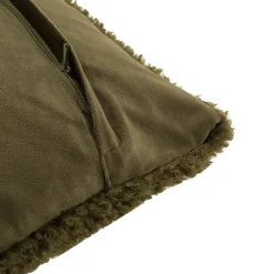 GoodHome Housse de coussin bouclette Arepa vert kaki l.50 x H.30cm* Housse De Coussin|Housse De Coussin