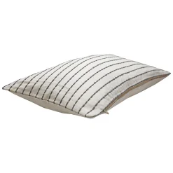 Discount Deko & Co Housse de coussin brodée blanc et gris L.50 x l.30cm