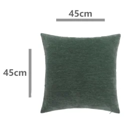 GoodHome Housse de coussin chenille Isti vert emeraude l.45 x H.45cm* Housse De Coussin|Housse De Coussin