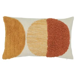 Outlet GoodHome Housse de coussin coton tufté Tageu imprimé géométrique multicouleurs l.50 x H.30