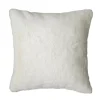 Discount GoodHome Housse de coussin effet fourrure Bolu blanc l.45 x H.45cm