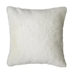 Discount GoodHome Housse de coussin effet fourrure Bolu blanc l.45 x H.45cm