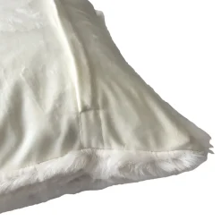 Discount GoodHome Housse de coussin effet fourrure Bolu blanc l.45 x H.45cm