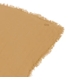Clearance GoodHome Housse de coussin effet gaze de coton marron camel L.45 x l.45cm