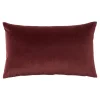 Discount GoodHome Housse de coussin effet velours Valgreta bordeaux l.50 x H.30cm