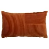 Discount GoodHome Housse de coussin effet velours cotelé Gareta terracotta l.50 x H.30cm