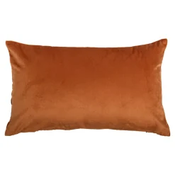 Discount GoodHome Housse de coussin effet velours cotelé Gareta terracotta l.50 x H.30cm