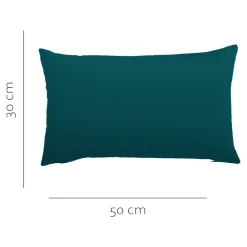 GoodHome Housse de coussin effet velours Valgreta bleu canard l.50 x H.30cm* Housse De Coussin|Housse De Coussin