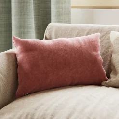 Sale GoodHome Housse de coussin effet velours Valgreta vieux rose l.50 x H.30cm