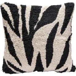 Deko & Co Housse de coussin en coton tufté rayés blanc et noir 45 x 45cm Zélie,* Housse De Coussin|Housse De Coussin