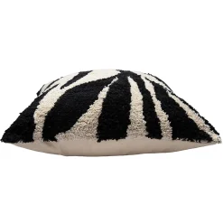 Deko & Co Housse de coussin en coton tufté rayés blanc et noir 45 x 45cm Zélie,* Housse De Coussin|Housse De Coussin