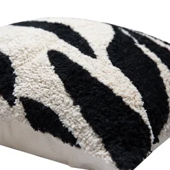 Deko & Co Housse de coussin en coton tufté rayés blanc et noir 45 x 45cm Zélie,* Housse De Coussin|Housse De Coussin