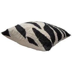 Deko & Co Housse de coussin en coton tufté rayés blanc et noir 45 x 45cm Zélie,* Housse De Coussin|Housse De Coussin