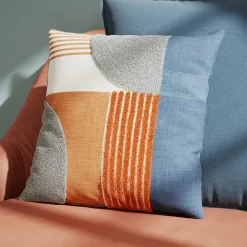 Sale GoodHome Housse de coussin en coton Deoli imprimé géométrique multicouleurs l.45 x H.45cm