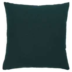 GoodHome Housse de coussin en coton Ambur vert foncé l.45 x H.45cm* Housse De Coussin|Housse De Coussin
