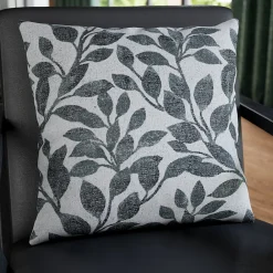 GoodHome Housse de coussin en coton Batam imprimé fleuri vert l.45 x H.45cm* Housse De Coussin|Housse De Coussin