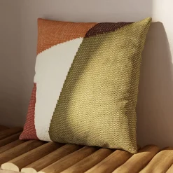 Discount GoodHome Housse de coussin en coton Toplo multicouleurs l.50 x H.50cm