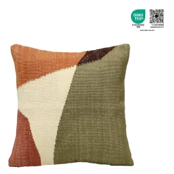 Discount GoodHome Housse de coussin en coton Toplo multicouleurs l.50 x H.50cm