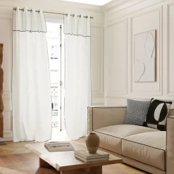 GoodHome Housse de coussin en coton Aizu imprimé géométrique noir et blanc l.45 x H.45cm