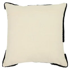 GoodHome Housse de coussin en coton Aizu imprimé géométrique noir et blanc l.45 x H.45cm