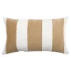 GoodHome Housse de coussin en coton Kolar rayures blanc et beige l.50 x H.30cm* Housse De Coussin|Housse De Coussin