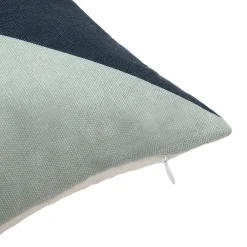 Clearance GoodHome Housse de coussin en coton Corton imprimé géométrique bleu 50 x 30 cm