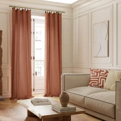 GoodHome Housse de coussin en coton Manado imprimé géométrique terracotta et blanc l.45 x H.45cm* Housse De Coussin|Housse De Coussin
