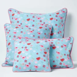Sale Homescapes Housse de coussin en coton oiseaux et fleurs, 45 x 45 cm -