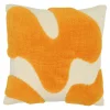 GoodHome Housse de coussin en coton Arribas effet velours blanc et jaune l.45 x H.45cm* Housse De Coussin|Housse De Coussin