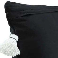 GoodHome Housse de coussin en coton Rahat imprimé géométrique noir et blanc l.60 x H.40cm* Housse De Coussin|Housse De Coussin