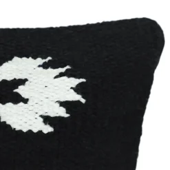 GoodHome Housse de coussin en coton Rahat imprimé géométrique noir et blanc l.60 x H.40cm* Housse De Coussin|Housse De Coussin