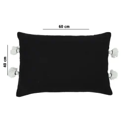 GoodHome Housse de coussin en coton Rahat imprimé géométrique noir et blanc l.60 x H.40cm* Housse De Coussin|Housse De Coussin
