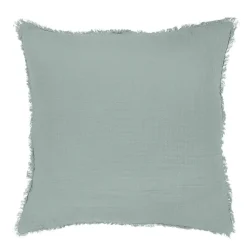 GoodHome Housse de coussin en coton Jalna bleu celadon L.45 x l.45cm* Housse De Coussin|Housse De Coussin