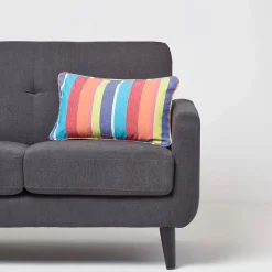 Homescapes Housse de coussin en coton à rayures multicolores, 30 x 50 cm -* Housse De Coussin|Housse De Coussin