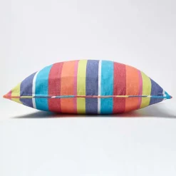 Homescapes Housse de coussin en coton à rayures multicolores, 30 x 50 cm -* Housse De Coussin|Housse De Coussin