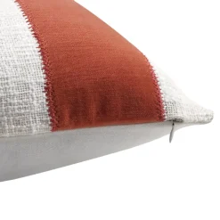 GoodHome Housse de coussin en coton Kolar rayures terracotta et blanc l.50 x H.30cm* Housse De Coussin|Housse De Coussin